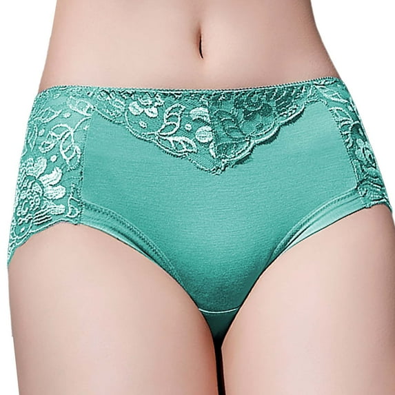 yunLCZ Women's Cotton Underwear High Waist 2023 Women's Mid Waist Lace Panties Hip Lifting Transparent Women's Triangular Pure Cotton Crotch Underpants