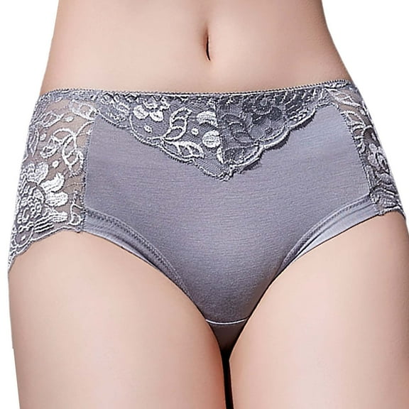 yunLCZ Women's Cotton Underwear High Waist 2023 Women's Mid Waist Sexy Lace Panties Hip Lifting Transparent Women's Triangular Pure Cotton Crotch Underpants