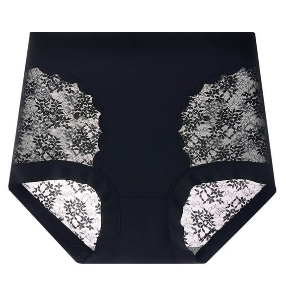 yunLCZ Women's Cotton Underwear High Waist Custom High Waist Striped Tangas No Show Bikini Custom Thongs Women Underwear Cotton Thong Stretch Cool Underwear for Women