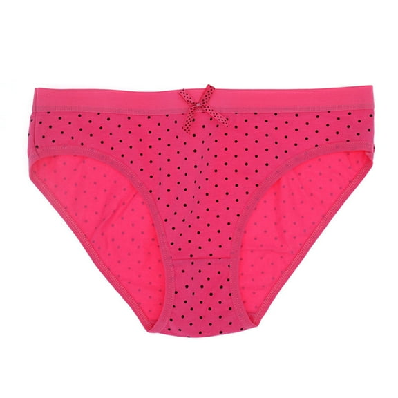 yunLCZ Women's Cotton Underwear High Waist Female Women Cotton Basic Underwear Bikini Polka Panties