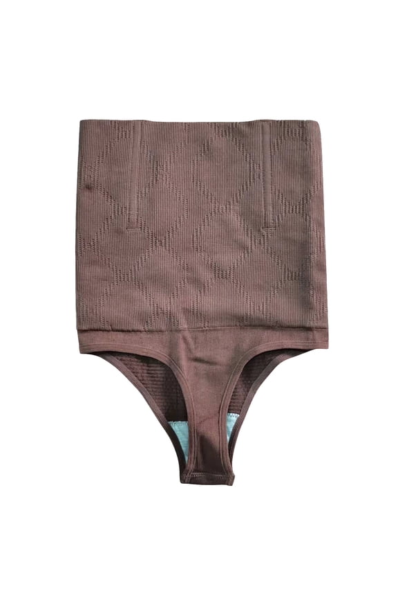 Women's Cotton Underwear High Waist Ladies' Solid Color High Waist Thong Body Shaping Belly Pants Exposed Buttocks Pp Buttock Pants Corset Belly Back Base Stretch Cool Underwear for Women