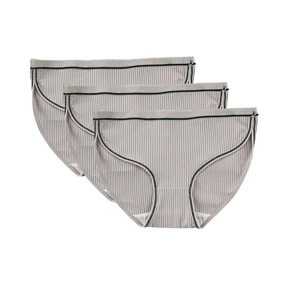 yunLCZ Women's Cotton Underwear High Waist Lady Underpants Women Mid Waist Elastic Soft Cotton Solid Color Breathable Briefs