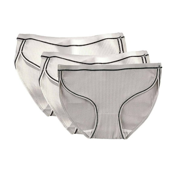 yunLCZ Women's Cotton Underwear High Waist Lady Underpants Women Mid Waist Elastic Soft Cotton Solid Color Breathable Briefs