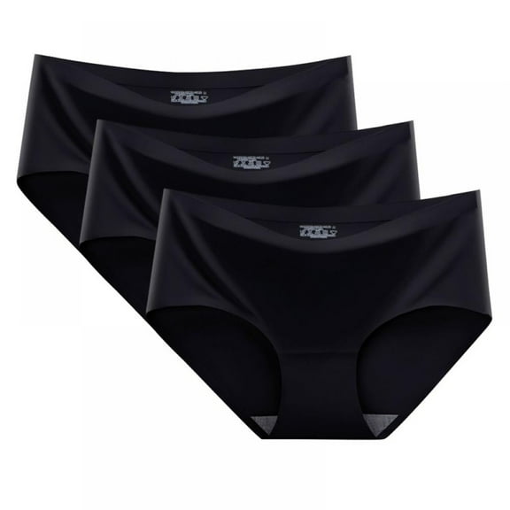 yunLCZ Women's Cotton Underwear High Waist Sexy Lace Underwear For Women Silk With Silky Tactile 3 Pack
