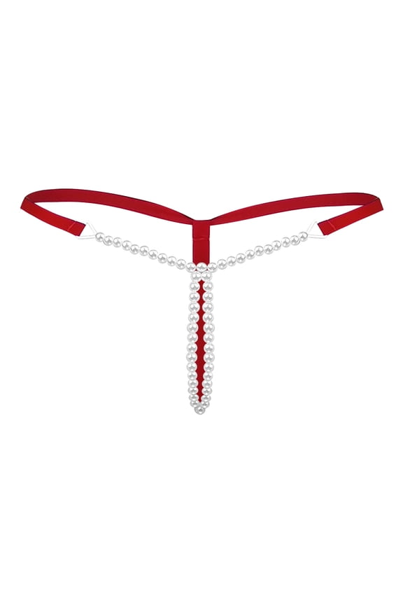 Panties for Women Women's Cotton Underwear High Waist Women Pearl G String And Thongs Solid Low Waist Underwear
