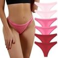 thumbnail image 1 of yunLCZ Women's Cotton Underwear High Waist Underpants Patchwork Color Underwear Panties Bikini Solid Womens Briefs Knickers Christmas Gift 6 Pieces Cotton Panties For Womens, 1 of 4