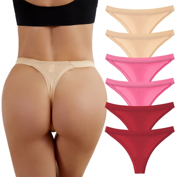 yunLCZ Women's Cotton Underwear High Waist Underpants Patchwork Color Underwear Panties Bikini Solid Womens Briefs Knickers Christmas Gift 6 Pieces Cotton Panties For Womens
