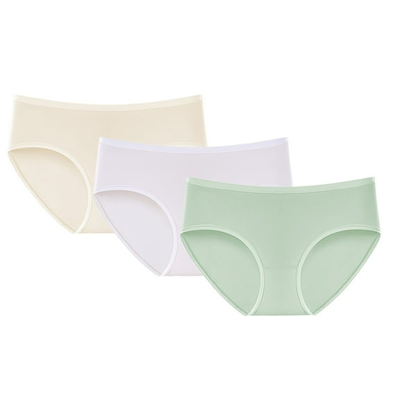 yunLCZ Women's Cotton Underwear High Waist Underwear For Women Seamless Bikini Regular Absorbency Underwear Wasit Hipster Brief Panties for Ladies