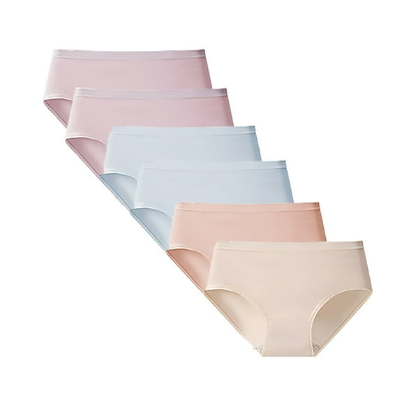 yunLCZ Women's Cotton Underwear High Waist Underwear For Women Seamless Bikini Regular Absorbency Underwear