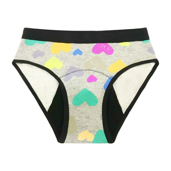 yunLCZ Women's Cotton Underwear High Waist Underwear Menstrual Leakproof For First Panty Kids Cotton Protective Brief