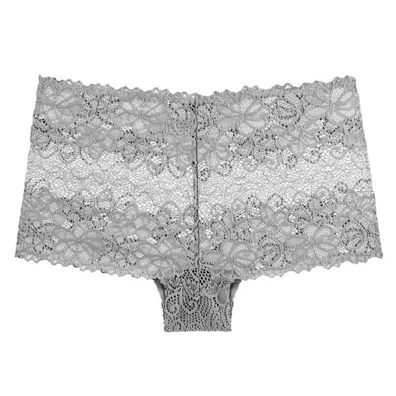 yunLCZ Women's Cotton Underwear High Waist Women Lace Boyshort Sexy Panties Low Rise Underwear Ladies Comfortable Underpants Female Sleepwear