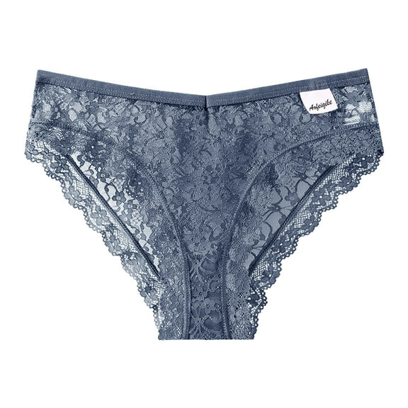 yunLCZ Women's Cotton Underwear High Waist Women Lace Panties Mid Waist Breathable Sexy Hollow Mesh Cotton Crotch Briefs