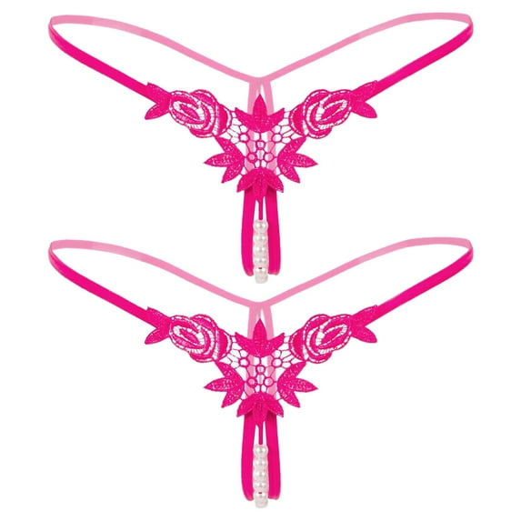 yunLCZ Women's Cotton Underwear High Waist Women Panties Low Waist Thongs Underwear Panties Sleepwear For Women For Sex Womens Pendant Pearl G String
