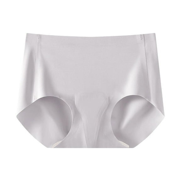 yunLCZ Women's Cotton Underwear High Waist Women'S Plus Size Women'S High Waist Solid Color Briefs Ice Traceless Briefs Will Not Be Caught In The Middle Of The Butt Stretch Cool Underwear for Women