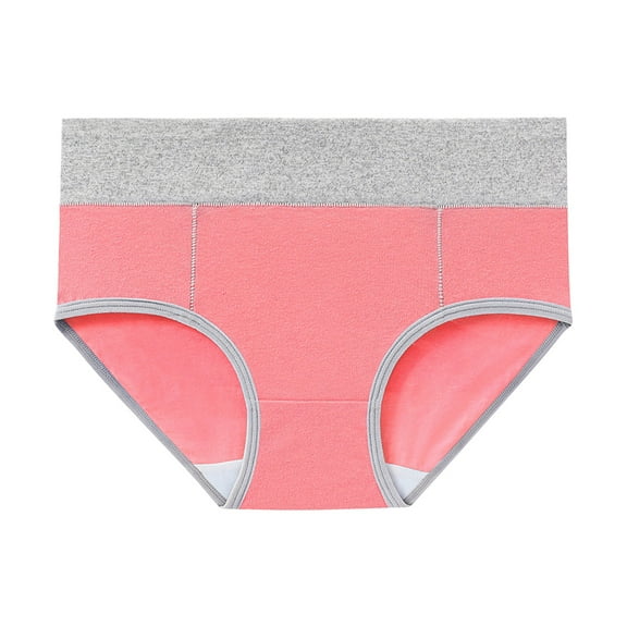 yunLCZ Women's Cotton Underwear High Waist Women's Briefs Breathable Mid Waist Plus Size Underpants