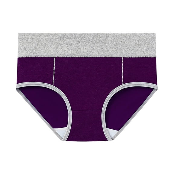 yunLCZ Women's Cotton Underwear High Waist Women's Briefs Breathable Mid Waist Plus Size Underpants