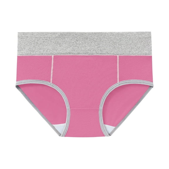 yunLCZ Women's Cotton Underwear High Waist Women's Briefs Breathable Mid Waist Plus Size Underpants