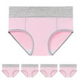 thumbnail image 1 of yunLCZ Women's Cotton Underwear High Waist Women's Cotton Underwear High Waist Stretch Briefs Soft Underpants Ladies Full Coverage Panties 5 Pack, 1 of 3