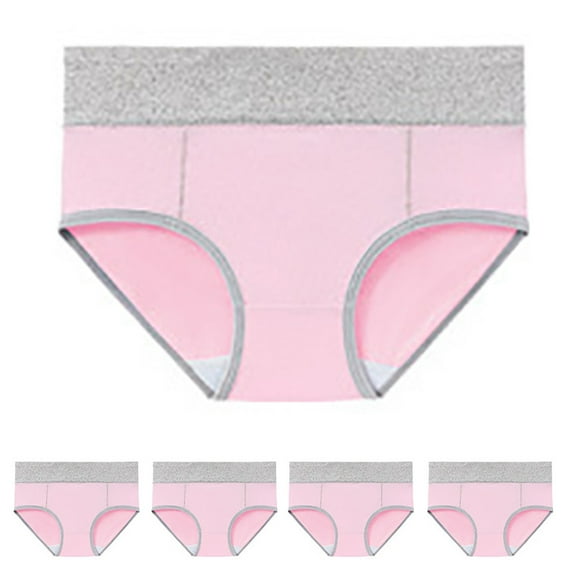 yunLCZ Women's Cotton Underwear High Waist Women's Cotton Underwear High Waist Stretch Briefs Soft Underpants Ladies Full Coverage Panties 5 Pack