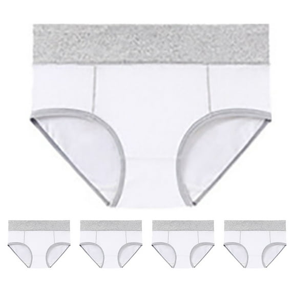 yunLCZ Women's Cotton Underwear High Waist Women's Cotton Underwear High Waist Stretch Briefs Soft Underpants Ladies Full Coverage Panties 5 Pack