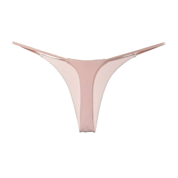 yunLCZ Women's Cotton Underwear High Waist Women's Thin Strap Thong Sexy European And American Sports Fitness Yoga Low Waist T Pants Bikini Seamless Underwear