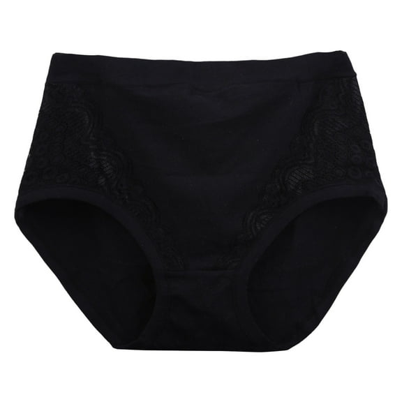 yunLCZ Women's Cotton Underwear High Waist Womens Plus Size Underwear Cotton Panties Lace Soft Hipster Panty Ladies Stretch Briefs
