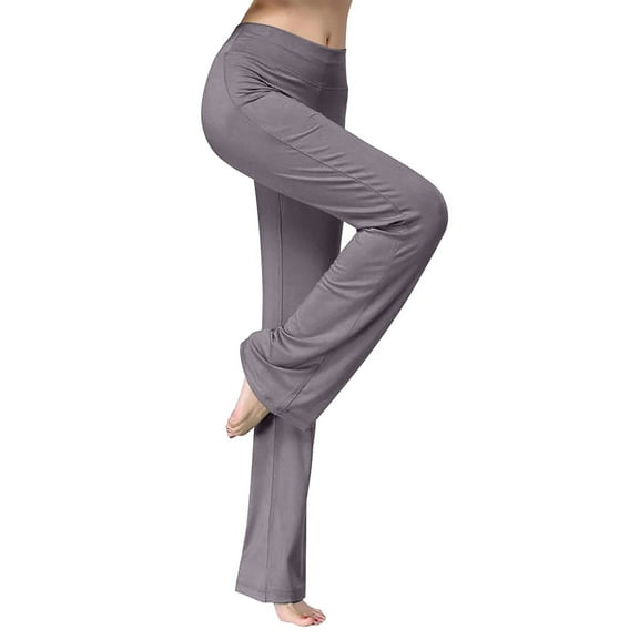 yunLCZ Women's Palazzo Pants Women Casual Spring And Summer Yoga Pants With Pockets Outdoor Straight Leg Dance Pants Women's Body Pants Flared Straight Leg Sportswear Hi Casual Lounge Sweatpants
