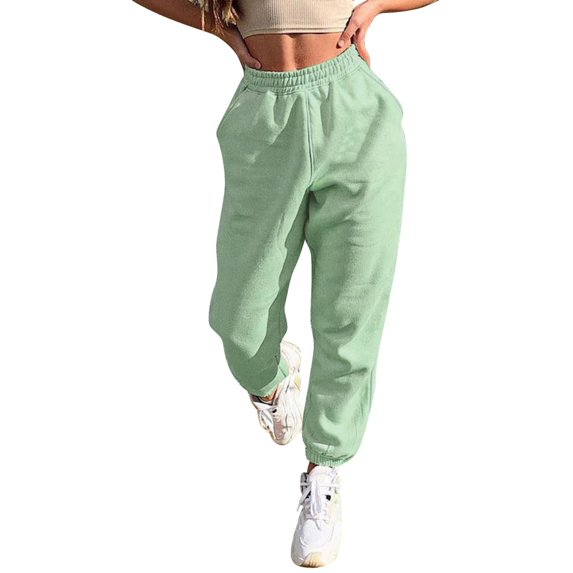 yunLCZ Women's Palazzo Pants Women's Fleece High Waisted Sweatpants Exercise Active Jogging Pants Loose Casual Pants Work Clothes for Office