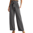 thumbnail image 1 of yunLCZ Women's Palazzo Pants Women's Solid Color High Waisted Casual Wide Leg Pants With Elastic Waist Straight Leg Pants Casual Lounge Sweatpants, 1 of 4