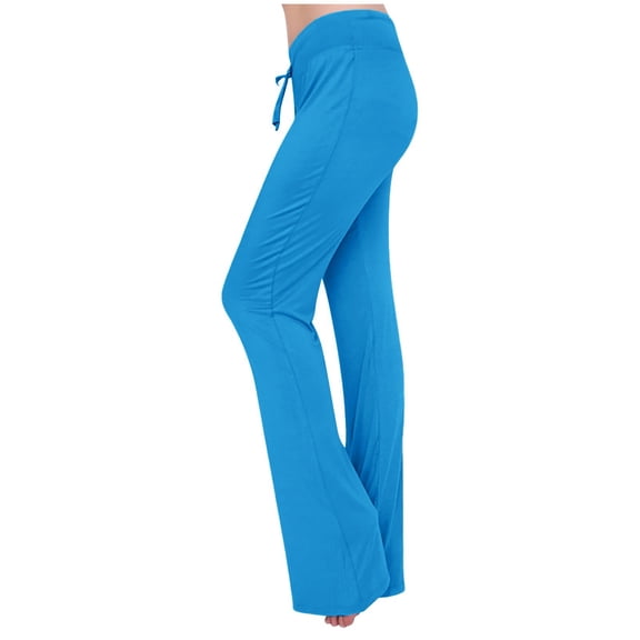 yunLCZ Women's Palazzo Pants Women's Yoga Wear Drawstring Micro Pants Dance Pants Exercise Yoga Wide Leg Pants Pants Casual Lounge Sweatpants