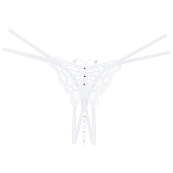 yunLCZ Women Seamless Hipster Underwear Women Embroidered Hollow Butterfly Low Waist Underpants Open Cut Pearl Massage Thong Stretch Cool Underwear for Women