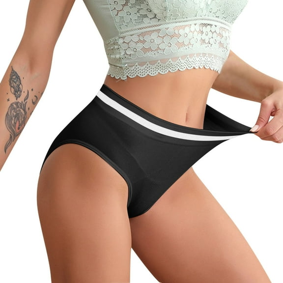 yunLCZ Womenâs Seamless Hipster Underwear Women High Waist Seamless Panties Cotton Crotch Abdomen Girls Breathable Seamless Ladies Briefs Wasit Hipster Brief Panties for Ladies