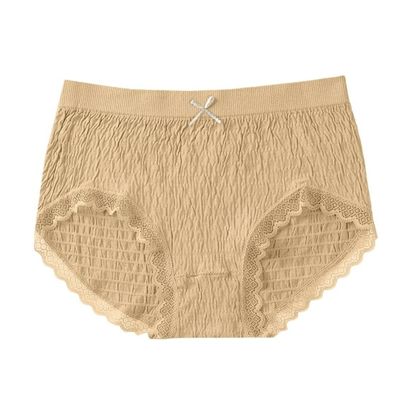 yunLCZ Women’s Seamless Hipster Underwear Women's And Comfortable Cotton Underwear Women's Inner Crotch Pleated Lace Lace Lace Large Base Underwear Stretch Cool Underwear for Women