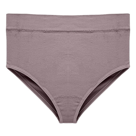 yunLCZ Women’s Seamless Hipster Underwear Women's High Waisted Pure Cotton Ribbed Underwear Fashionable Panties Wasit Hipster Brief Panties for Ladies