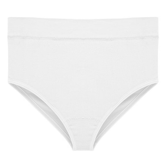 yunLCZ Women’s Seamless Hipster Underwear Women's High Waisted Pure Cotton Ribbed Underwear Fashionable Panties Wasit Hipster Brief Panties for Ladies