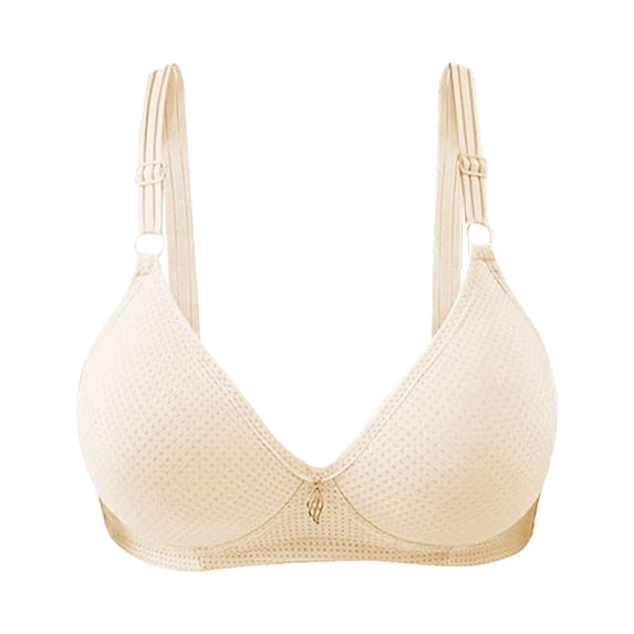 Gkeoshab Jelly Bras for Women Women's Smooth Cotton T-Shirt Bra Bras For Women Push Up Wireless Solid Color Underwear Adjustable Breathable Comfort Support Anti Drop Bra T-Shirt Bra