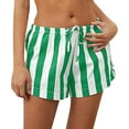 thumbnail image 1 of yunLCZ Women's Straight Leg Pants High Wa Drawstring Striped Shorts For Women Wide Leg Casual Shorts Pajama Bottoms Pj Shorts, 1 of 3