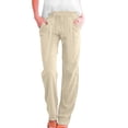 thumbnail image 1 of yunLCZ Women's Straight Leg Pants High Wa Linen Pants Women Summer Wide Leg Pants Drawstring Elastic Waist Pants High Waisted Pants Casual Beach Trousers, 1 of 4