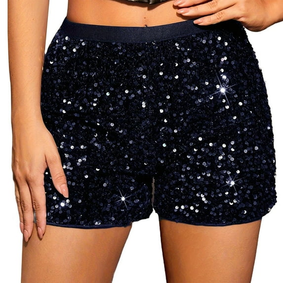yunLCZ Women's Straight Leg Pants High Wa New Women's Fashion Shorts With High Waist Solid Color Night Time Slimming Effect True Sequin Women's Pants