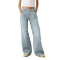 thumbnail image 1 of yunLCZ Women's Straight Leg Pants High Wa Women's Loose Wide Leg Jeans Casual Versatile Jeans, 1 of 4