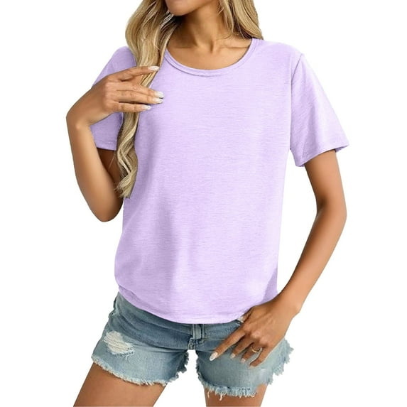 yunLCZ Women's T-shirts Discounted Womens Workout Tops Oversized T Shirts Loose Fit Crewneck Short Sleeve Top workout form-fitting T-shirts women