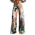 thumbnail image 1 of yunLCZ Women's Wide Leg Pants 2025 New Summer Flower Wide Leg Pants Lightweight And Loose Casual Colorful Pants Imitation Jeans Business Work Casual Pants, 1 of 4