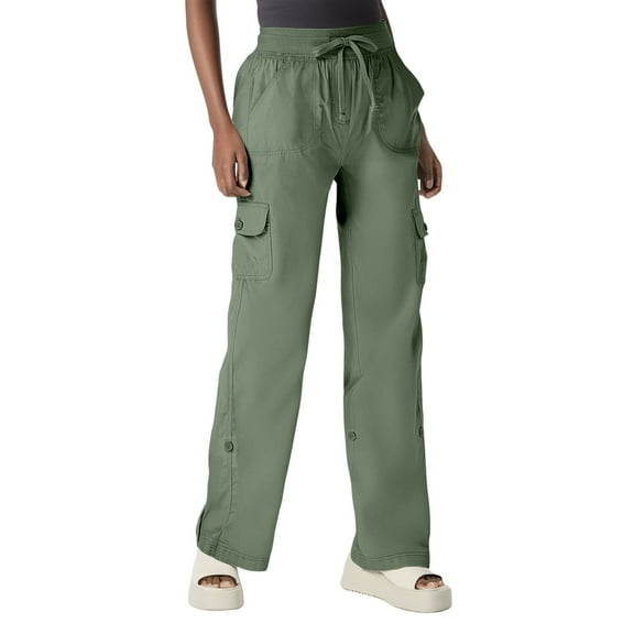 yunLCZ Women's Wide Leg Pants Cargo Pants For Women High Waisted Wide Leg Casual Pants Y2k Streetwear Trousers With 6 Pockets Office Slacks