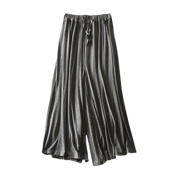 yunLCZ Women's Wide Leg Pants Ladies' Summer Loose Nine Point Wide Leg Pants