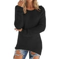 thumbnail image 1 of yunLCZ Womens Blouses Women's Fashionable Long Sleeve Pullovers Loose Fluffy Fuzzy Jumper Sweater Polyester,Spandex Black XXXL, 1 of 7