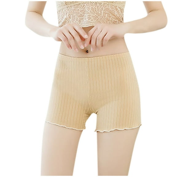 yunLCZ Womens Cotton Boxer Shorts Underwear Womens Elastic Leggings Solid Stretchy Underwear Shorts Seamless Safety Pants