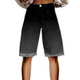 thumbnail image 1 of yunLCZ Womens Dress Pants Flare Denim Shorts For Women Wide Leg Denim Shorts Woman Vintage Floral Print High Waisted Straight Stretch Pants With Pockets Office Slacks, 1 of 4