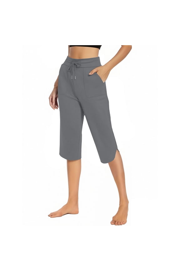 Womens Dress Pants Women's Solid Color Split Yoga Cropped Pants Office Slacks
