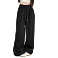 thumbnail image 1 of yunLCZ Womens Dress Pants Women's Spring Summer Solid Color With Pockets And Drawstring Loose Casual Sweatpants Office Slacks, 1 of 4
