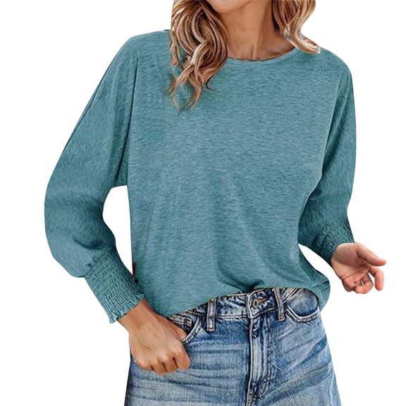 yunLCZ Womens Long Sleeve Shirts Long Sleeve Tops For Women 2025 Spring Fashion T Shirts For Women Crewneck Casual Loose Shirts Basic Tee Work Office Casual Blouse